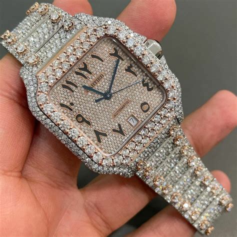 cartier santos full iced out vvs